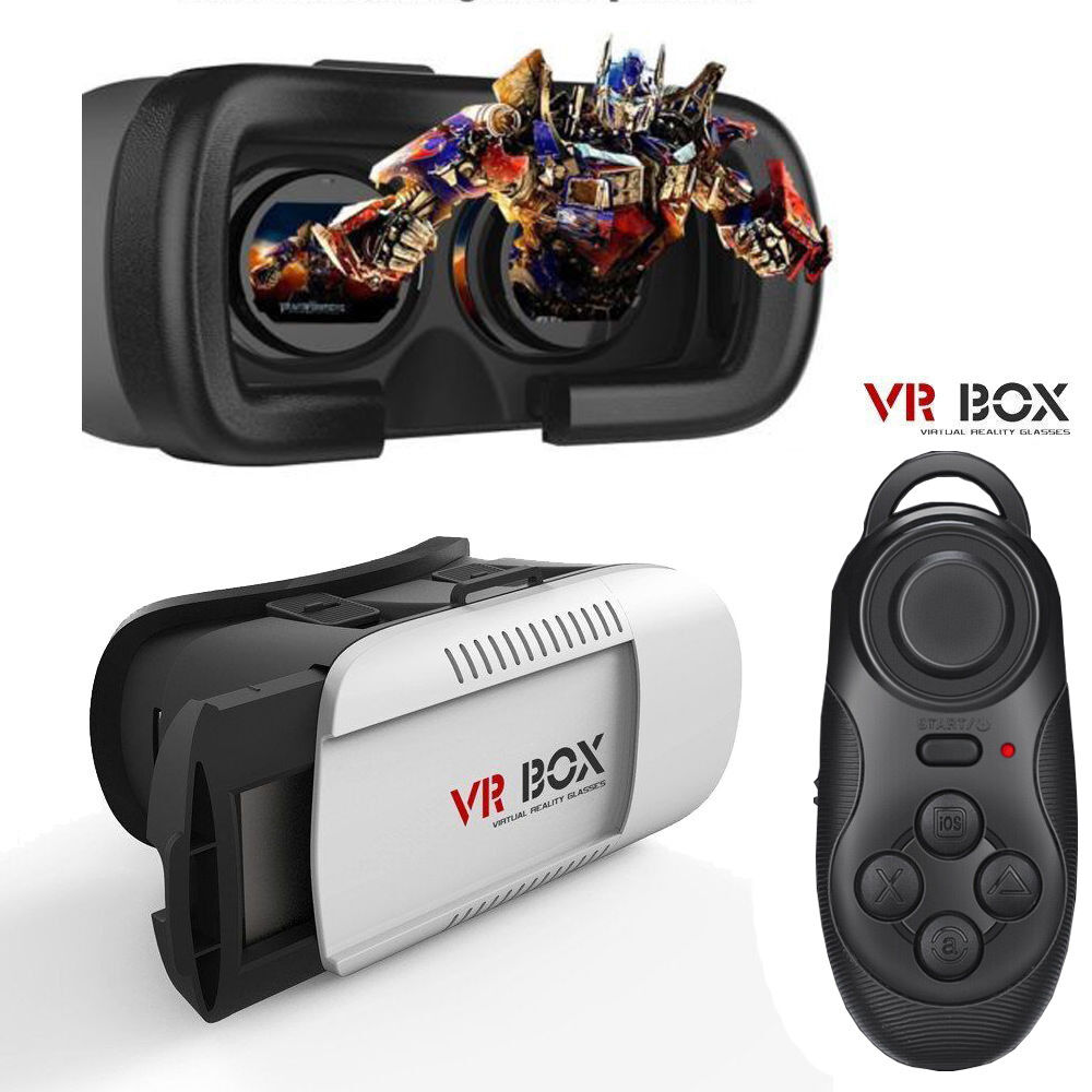 Virtual Reality Vr Headset 3d Glasses With Remote For Android Ios Iphone Samsung