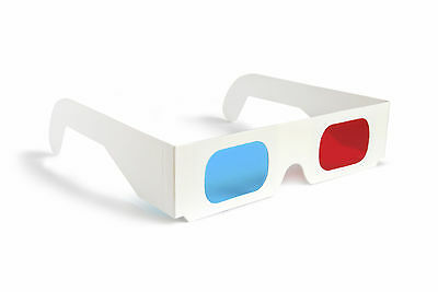 100 Pairs 3d Glasses Red Blue Paper Cardboard #aa8 Free Shipping