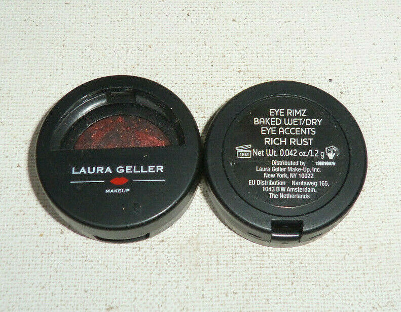 1 Jar Laura Geller Eye Rimz Baked Wet/dry Eye Accents Shadow Rich Rust Uns