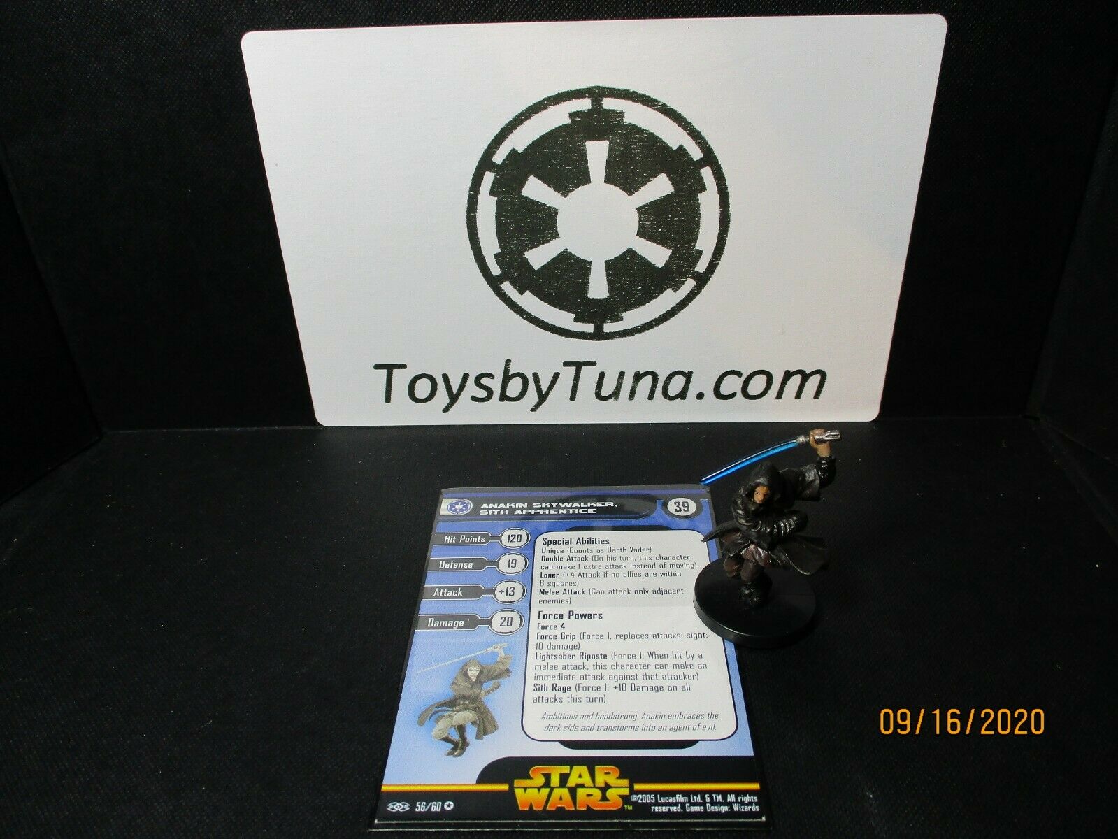 Star Wars Miniatures Anakin Skywalker, Sith Apprentice W/ Card Mini Rpg Legion