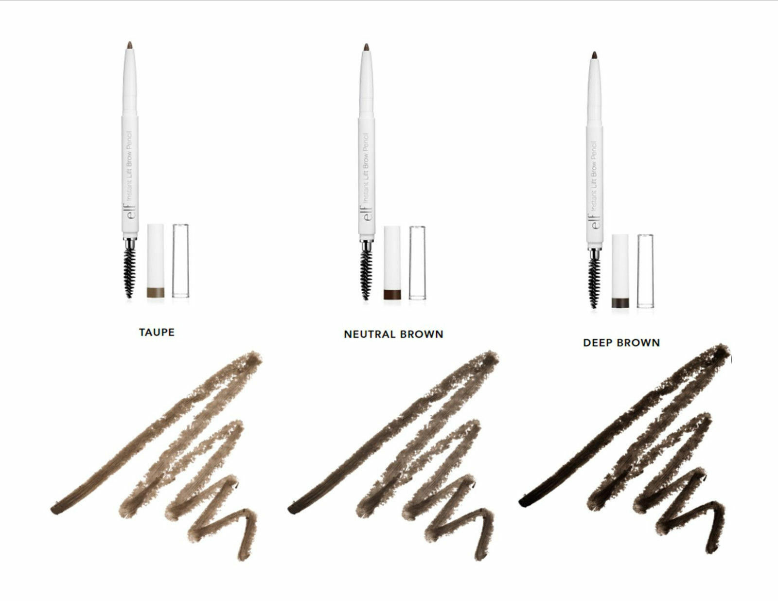 E.l.f. Instant Lift Brow Pencil (taupe, Neutral Brown, Deep Brown)