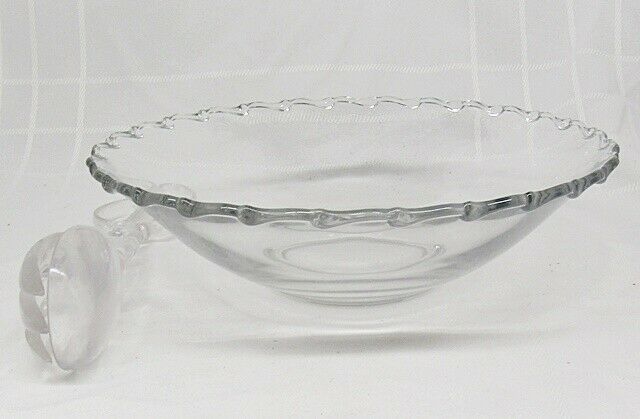 Fostoria Century Clear Glass 12" Salad Bowl With Plastic Tongs