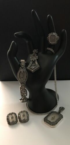 Judith Jack Set Of Camphor Glass Jewelry
