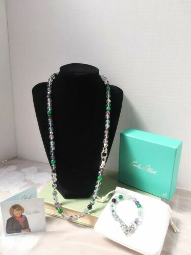 Carolyn Pollack 925 Relios Multi Gemstone Necklace & Bracelet Set Box & Bag