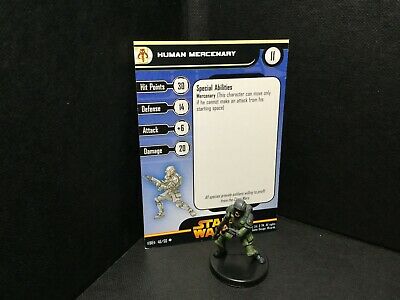 Star Wars Miniatures Human Mercenary Revenge W/ Card Mini Rpg Legion Assault