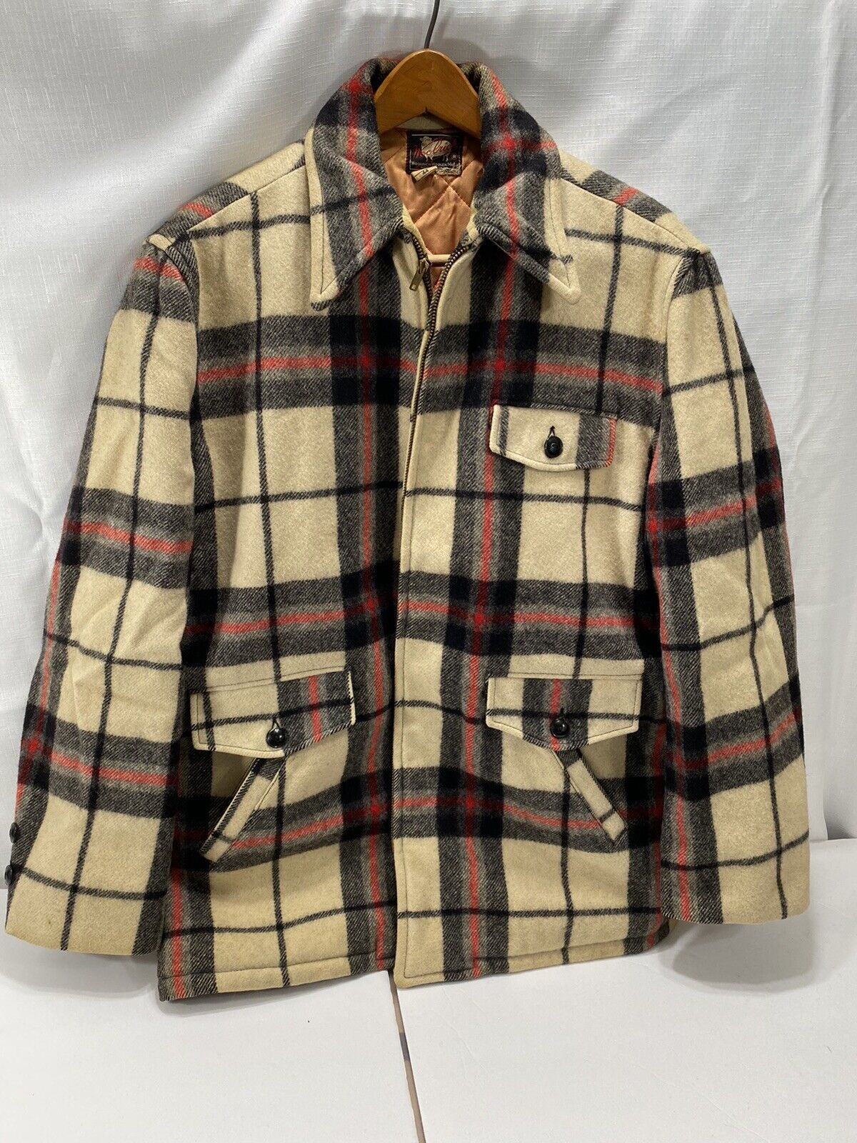 Vintage 50's Woolrich Plaid Jacket Coat Size 44