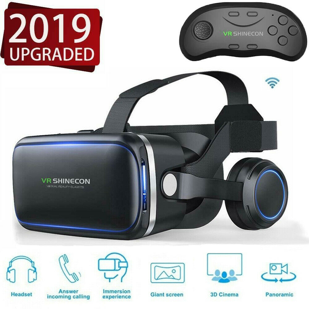Vr Box Headset Virtual Reality Glasses With Remote Controller For Iphone Samsung