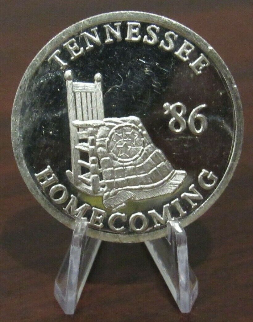 1986 Tennessee Homecoming 1 Troy Oz. .999 Fine Silver Round Tn Vols Tenn.