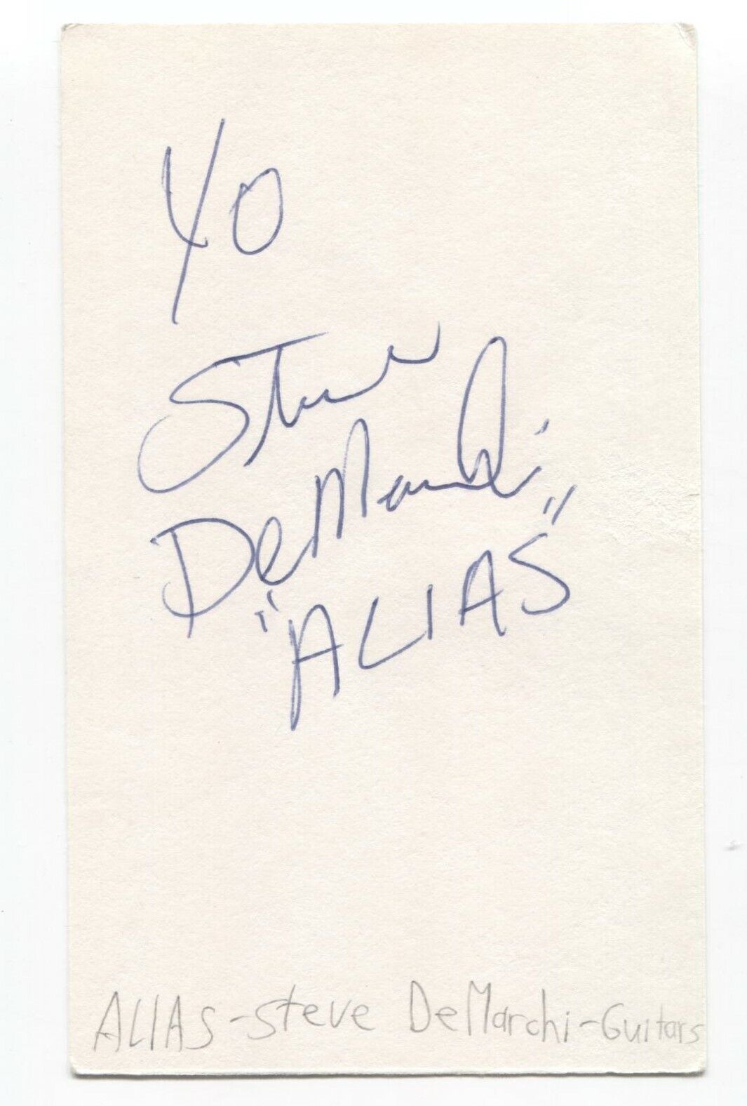 Steve Demarchi Signed 3x5 Index Card Autographed Alias - Cranberries - Sheriff
