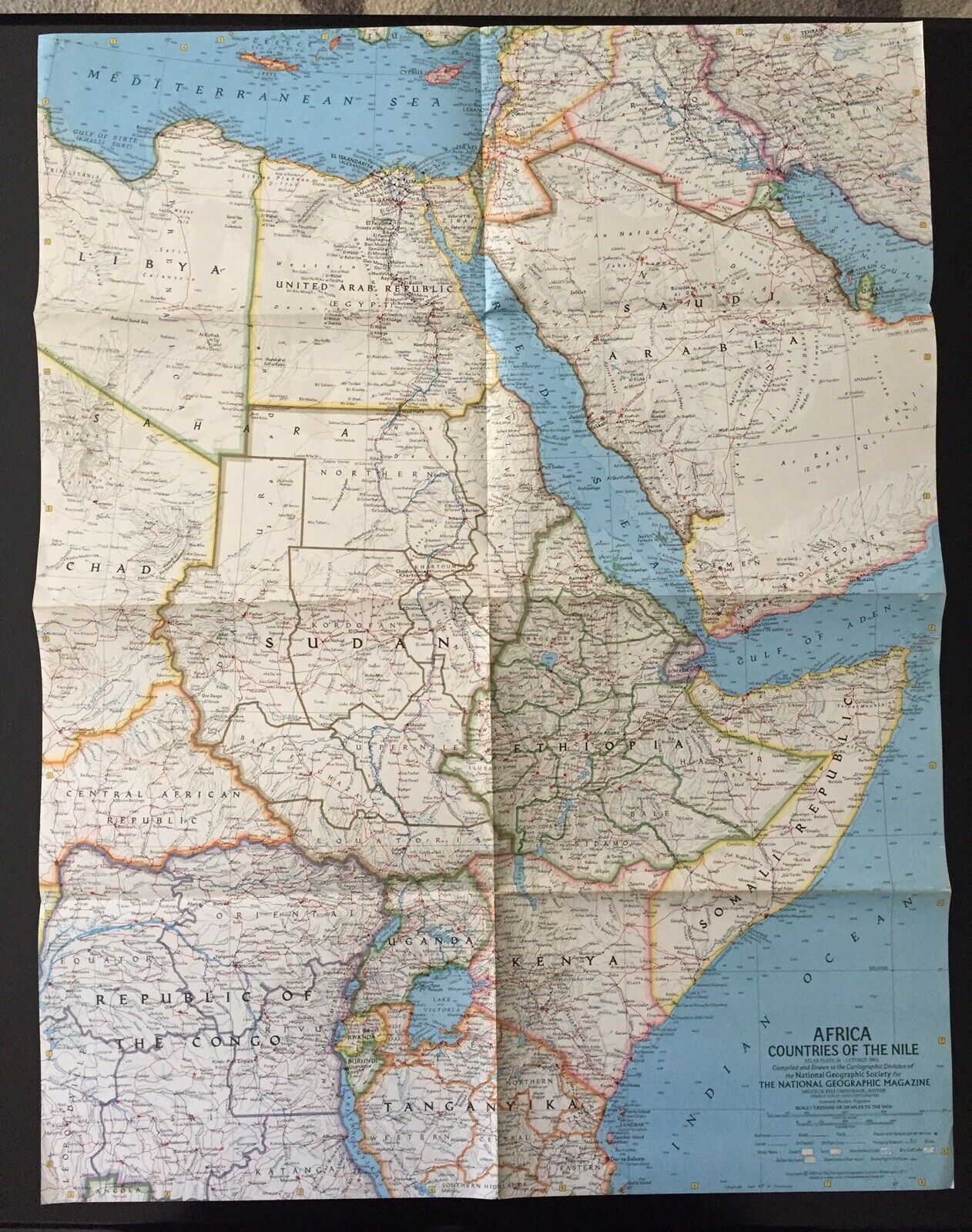 Vintage 1963 National Geographic Society Africa Countries Of The Nile