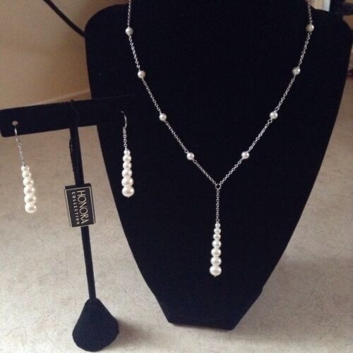 New! Honora Pearl "y" Necklace & Earring Set - 7 Sets Available!