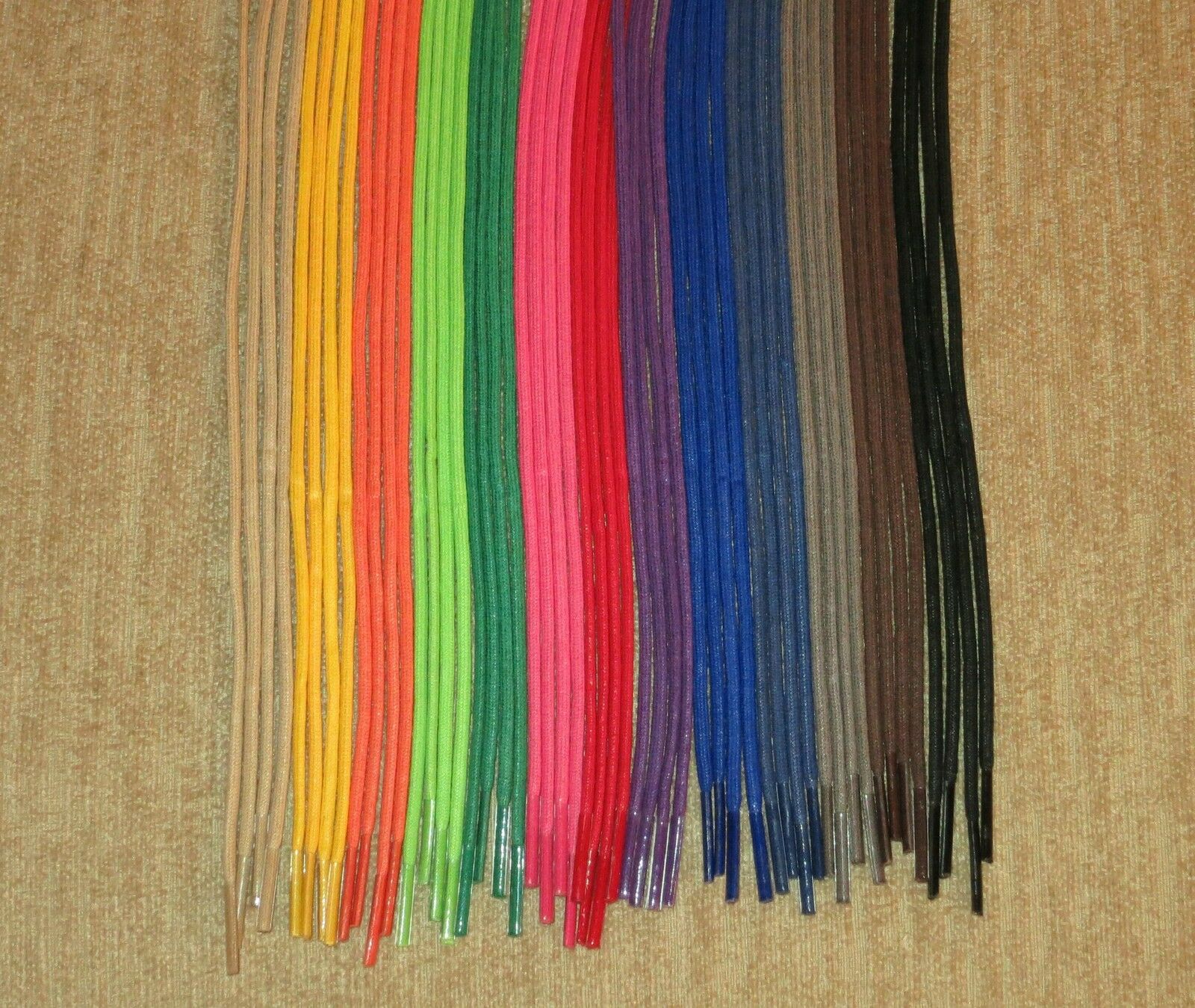 Waxed Cotton Dress Shoe Round Shoelaces! 24 30 36 Inch Colored Shoe Lace Strings