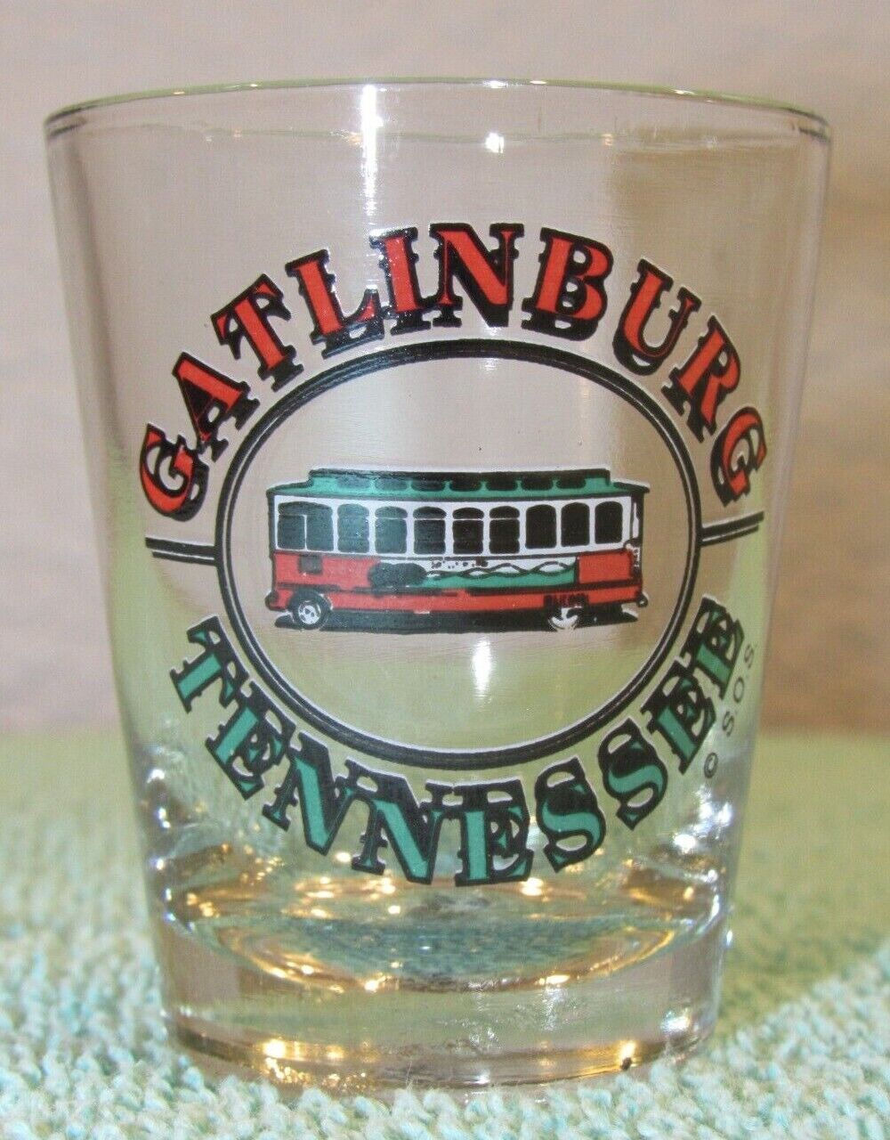 Vintage Trolley Gatlinburg, Tn Shotglass - Tenn. Tennessee