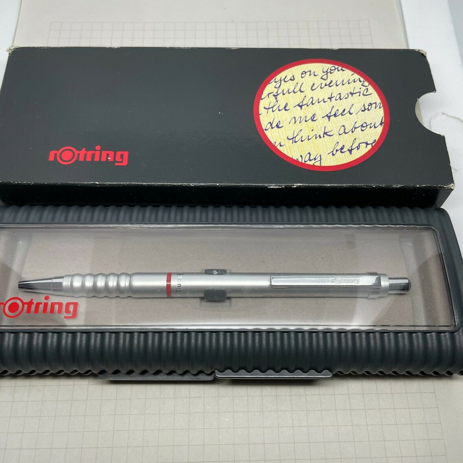 6086 Rotring 400 Ballpoint Pen Silver Color Barrel Nos Made In Germany