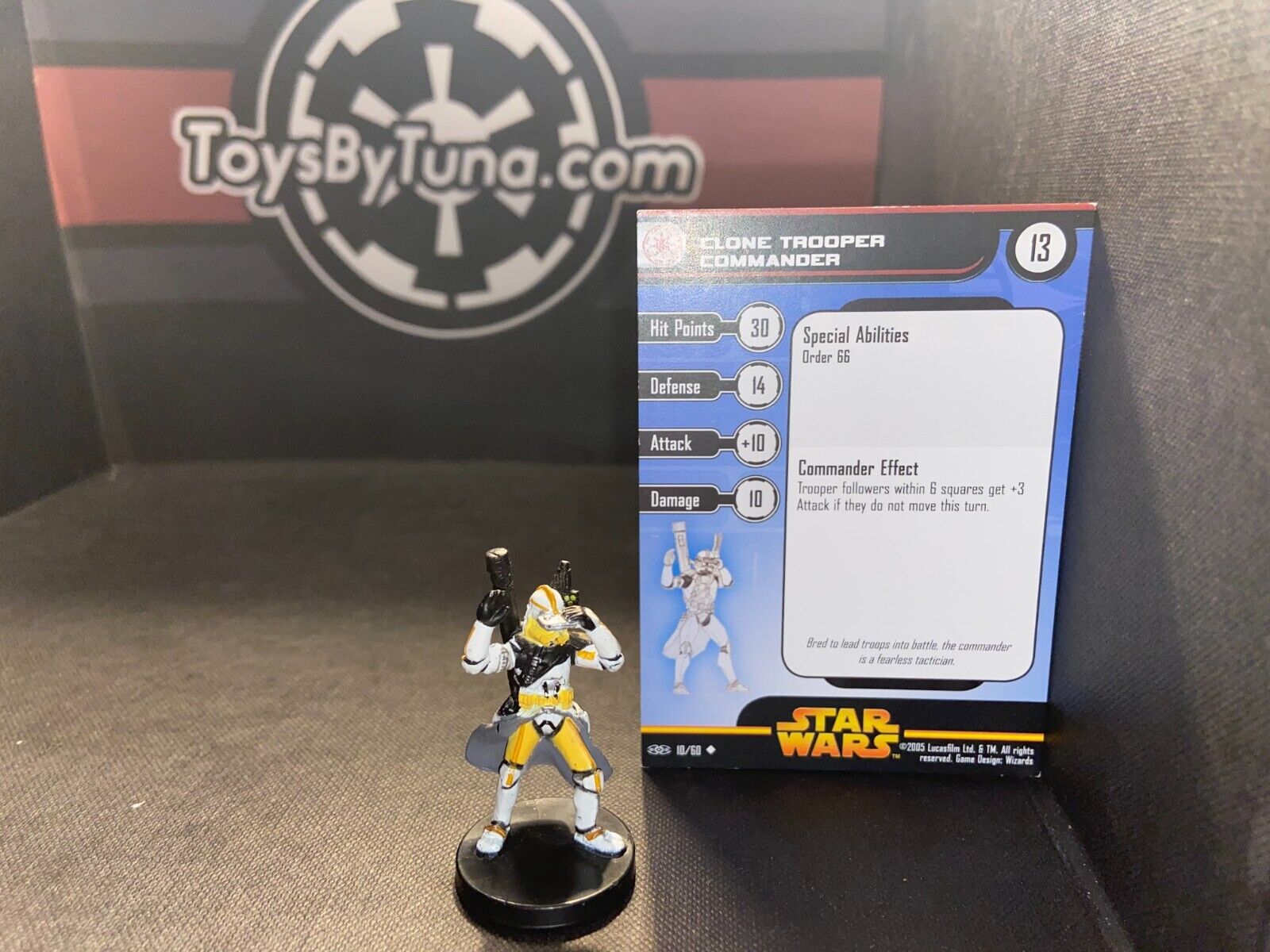 Star Wars Miniatures Clone Trooper Commander W/ Card Mini Rpg Legion Rots