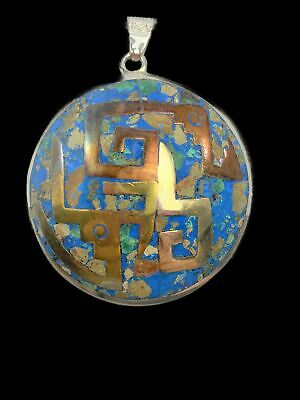 Vntg Metales Casados Taxco Abstract Picasso-ess 925s Necklace 3d Pendant Fab!