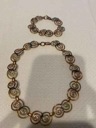 Vintage "probst Usa" 12k Gf 2-tone Choker Necklace+matching Bracelet